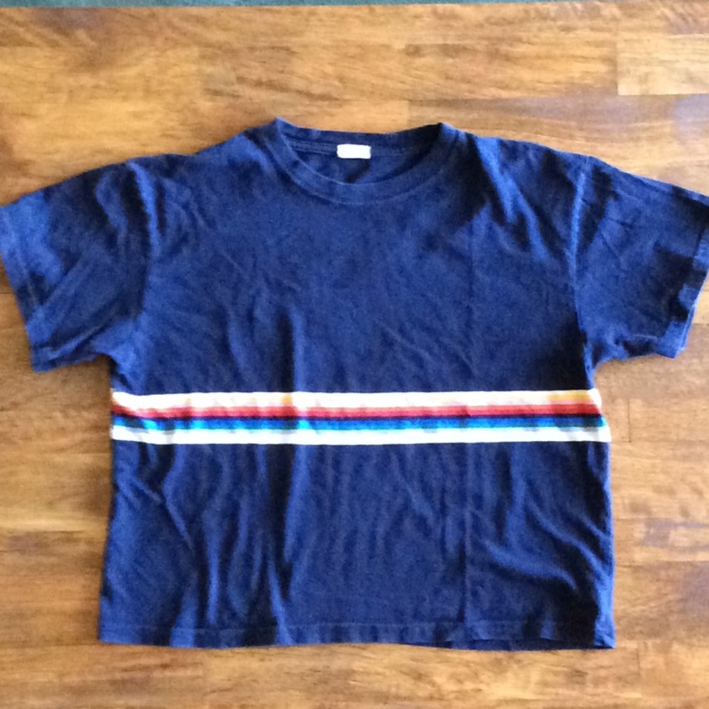 Brandy Melville - John Galt navy w/stripe T-shirt